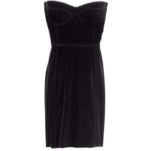 Strapless Black Velvet Dress